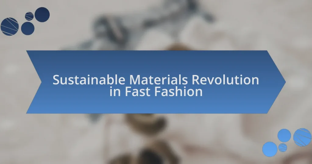 Sustainable Materials Revolution in Fast Fashion