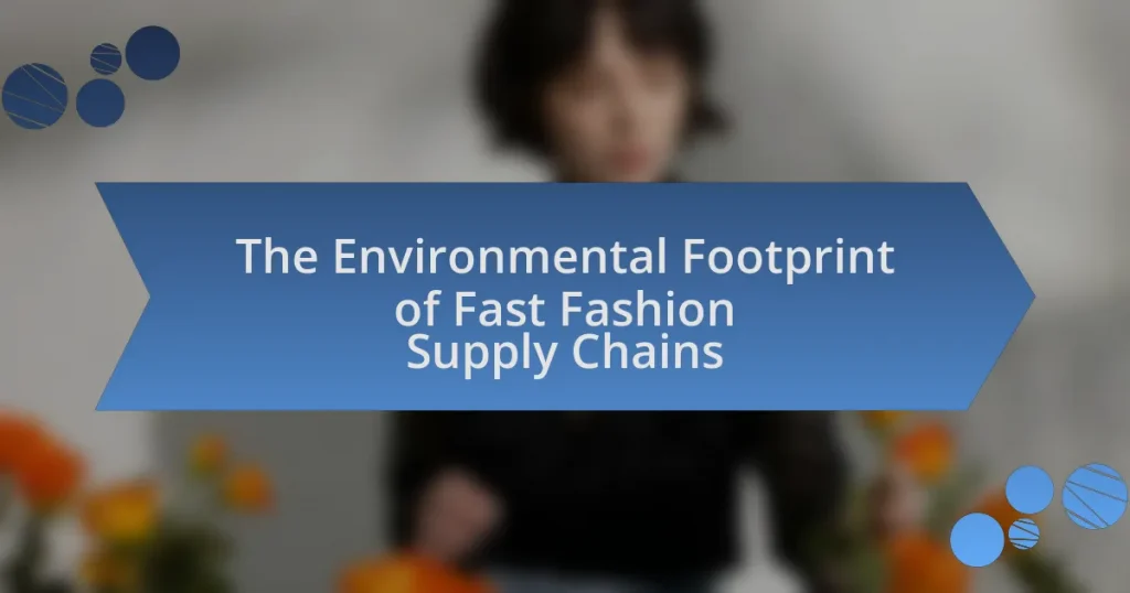 The Environmental Footprint of Fast Fashion Supply Chains
