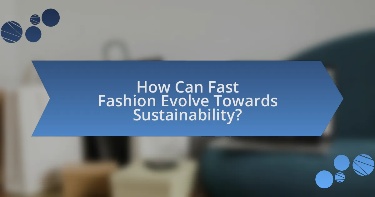 How Can Fast Fashion Evolve Towards Sustainability?