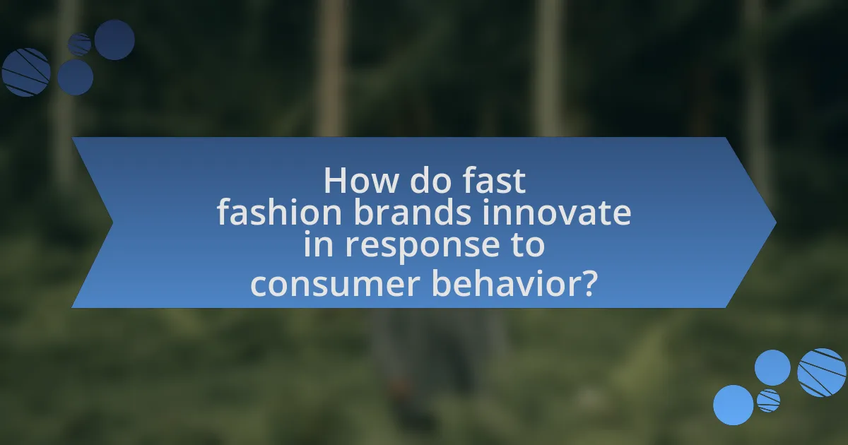 How do fast fashion brands innovate in response to consumer behavior?