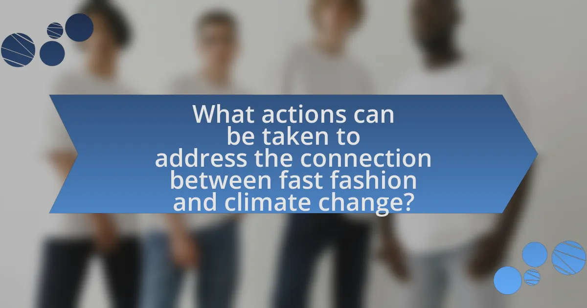 What actions can be taken to address the connection between fast fashion and climate change?