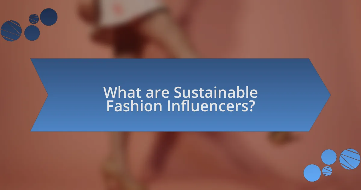 What are Sustainable Fashion Influencers?