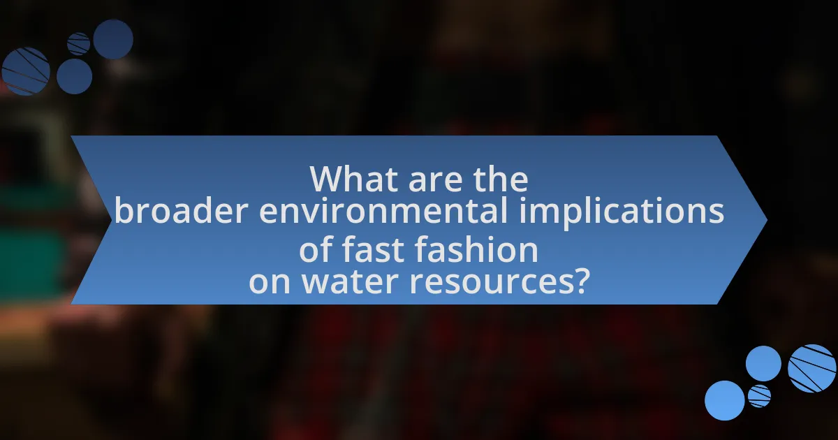 What are the broader environmental implications of fast fashion on water resources?