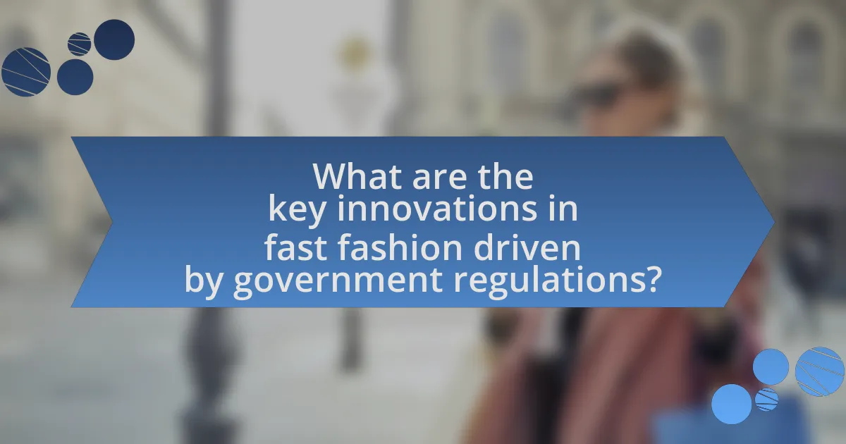 What are the key innovations in fast fashion driven by government regulations?