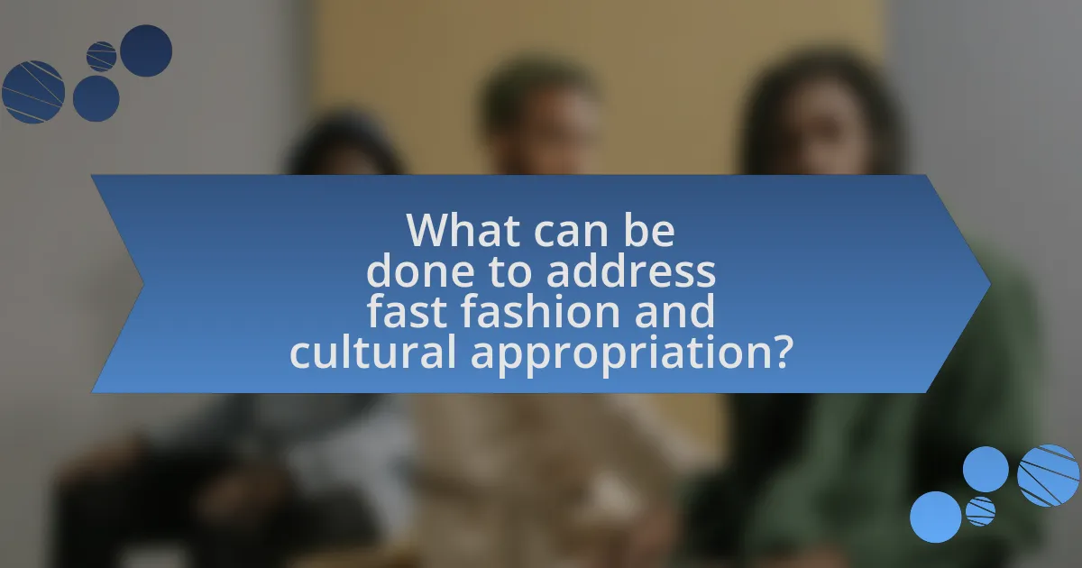 What can be done to address fast fashion and cultural appropriation?