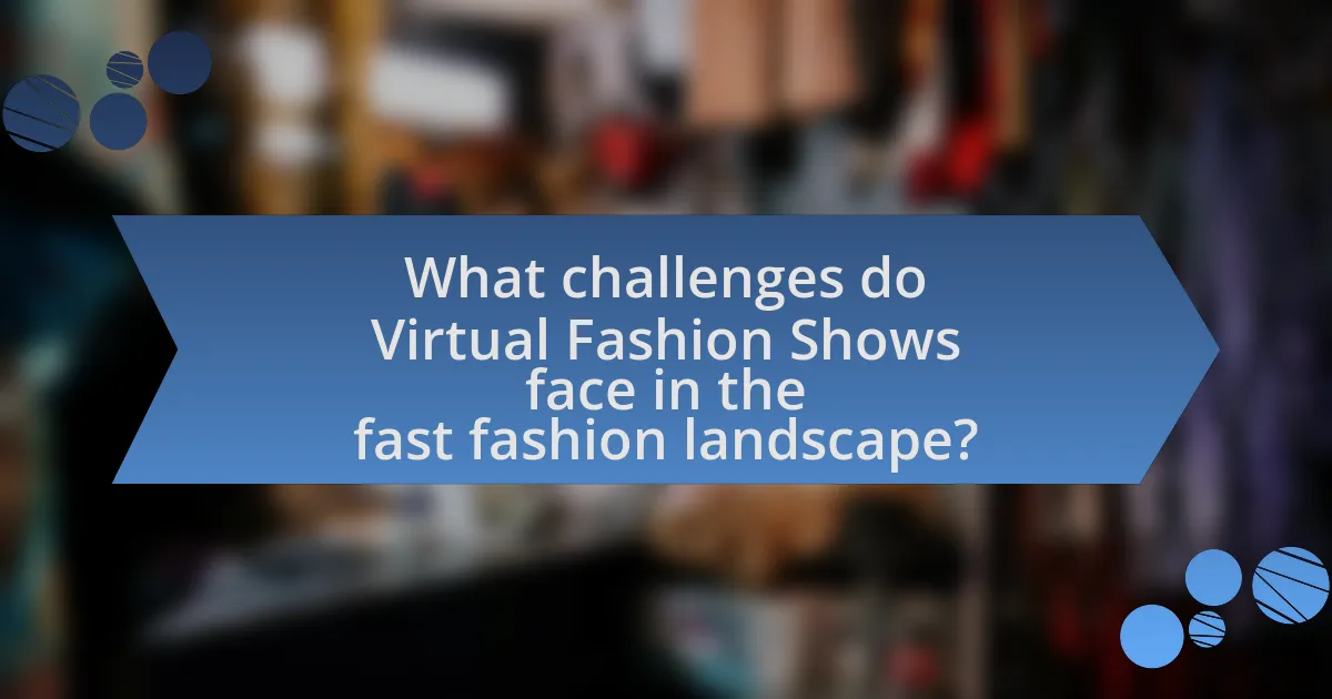 What challenges do Virtual Fashion Shows face in the fast fashion landscape?