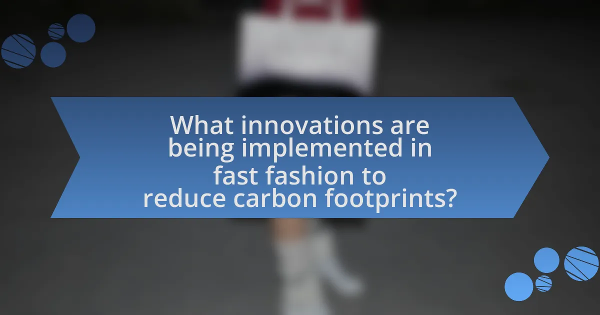 What innovations are being implemented in fast fashion to reduce carbon footprints?