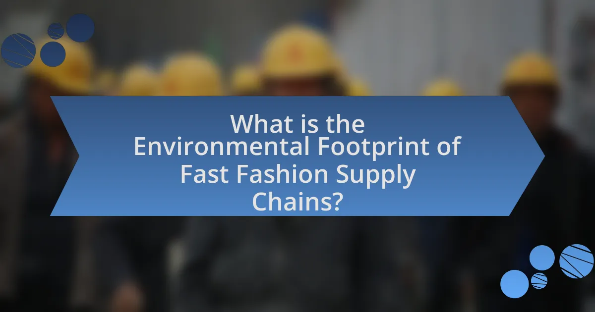 What is the Environmental Footprint of Fast Fashion Supply Chains?