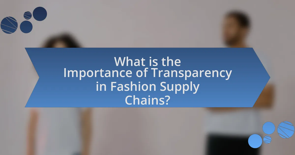 What is the Importance of Transparency in Fashion Supply Chains?