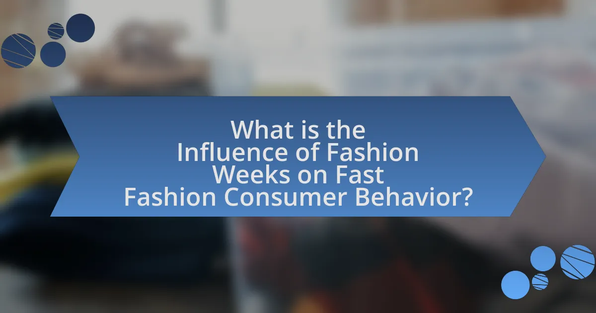 What is the Influence of Fashion Weeks on Fast Fashion Consumer Behavior?
