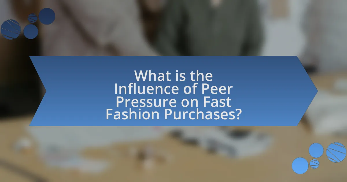 What is the Influence of Peer Pressure on Fast Fashion Purchases?