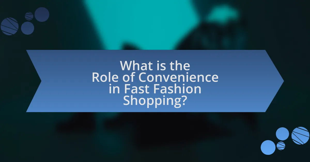 What is the Role of Convenience in Fast Fashion Shopping?