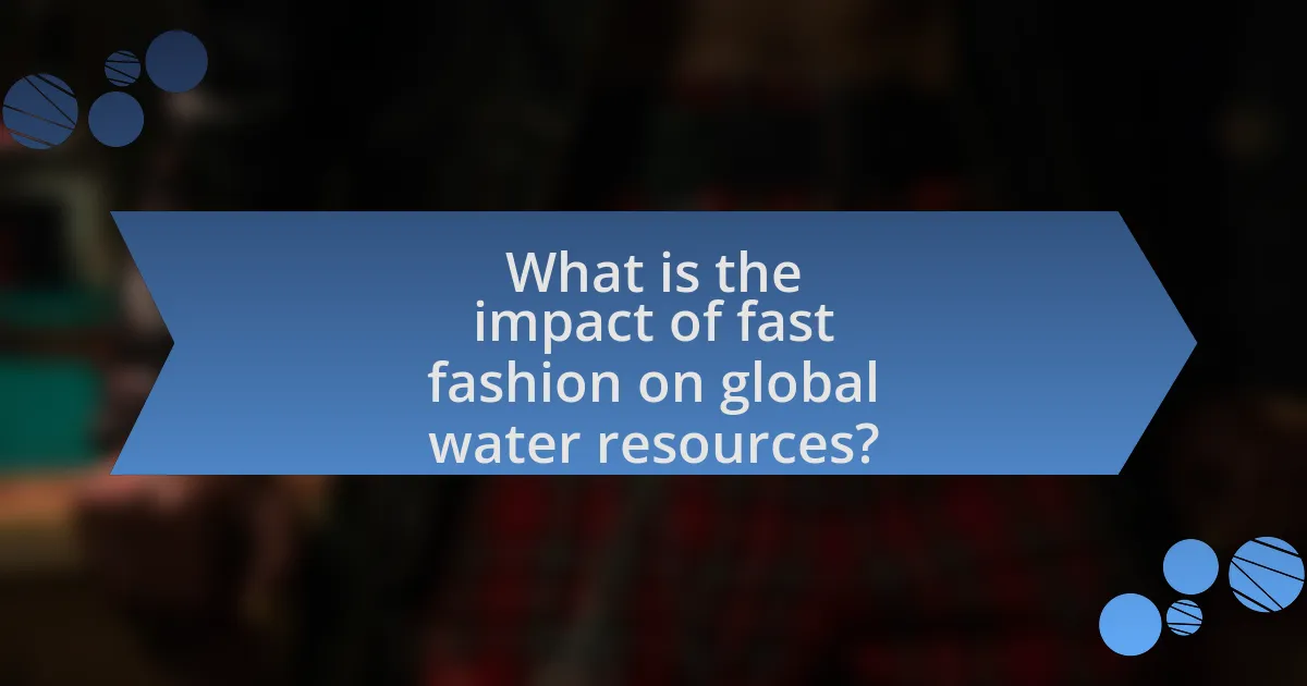 What is the impact of fast fashion on global water resources?