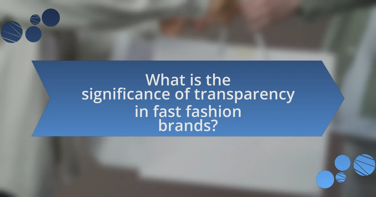 What is the significance of transparency in fast fashion brands?