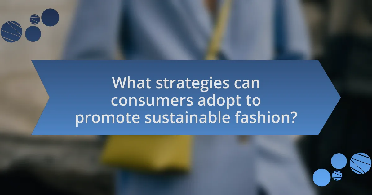 What strategies can consumers adopt to promote sustainable fashion?